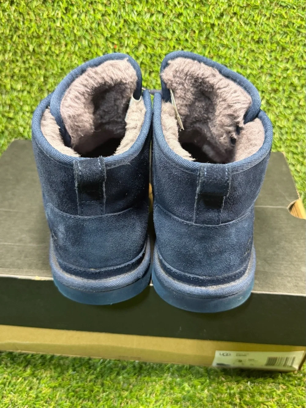 UGG Neumel Men’s Boots Size 8 Navy Blue Suede Lace Up Chukka 3236 with Box